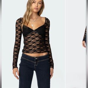 Mykonos Sheer Lace Top - size m